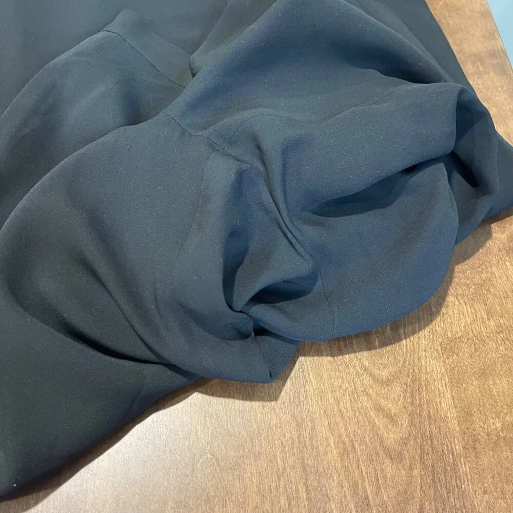 Vintage WORTH Pure Silk Dress Pants Women's Size 8 Black Fully Lined High Waist - Picture 11 of 13